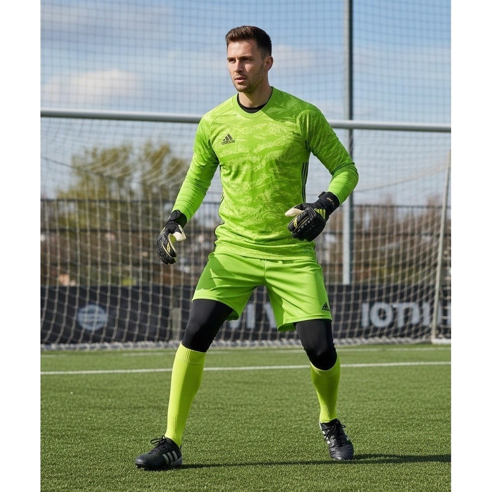 Adidas Adipro 19 Goalkeeper Mens Small‎ Neon Green Long Sleeve Soccer Jersey